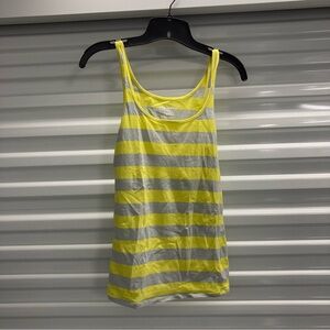 Old Navy Yellow and Gray Striped Tank Top